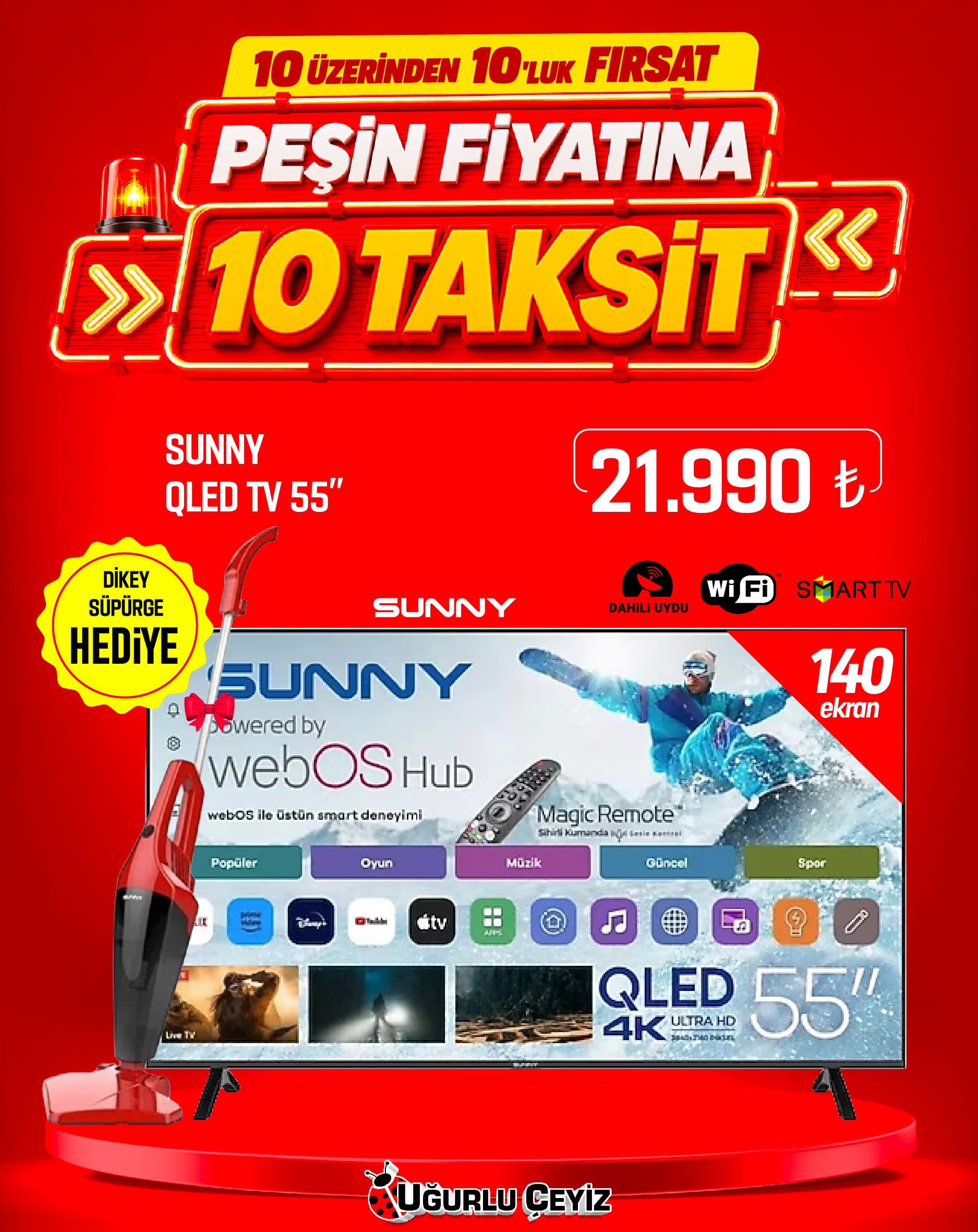 Sunny QLED TV 55 Sn 55 Quprl W02M Trsnqld