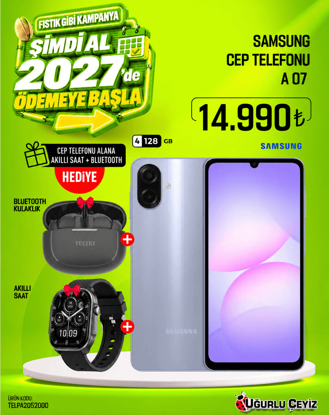 Samsung Galaxy A07 4 GB RAM 128 GB Mor Cep Telefonu