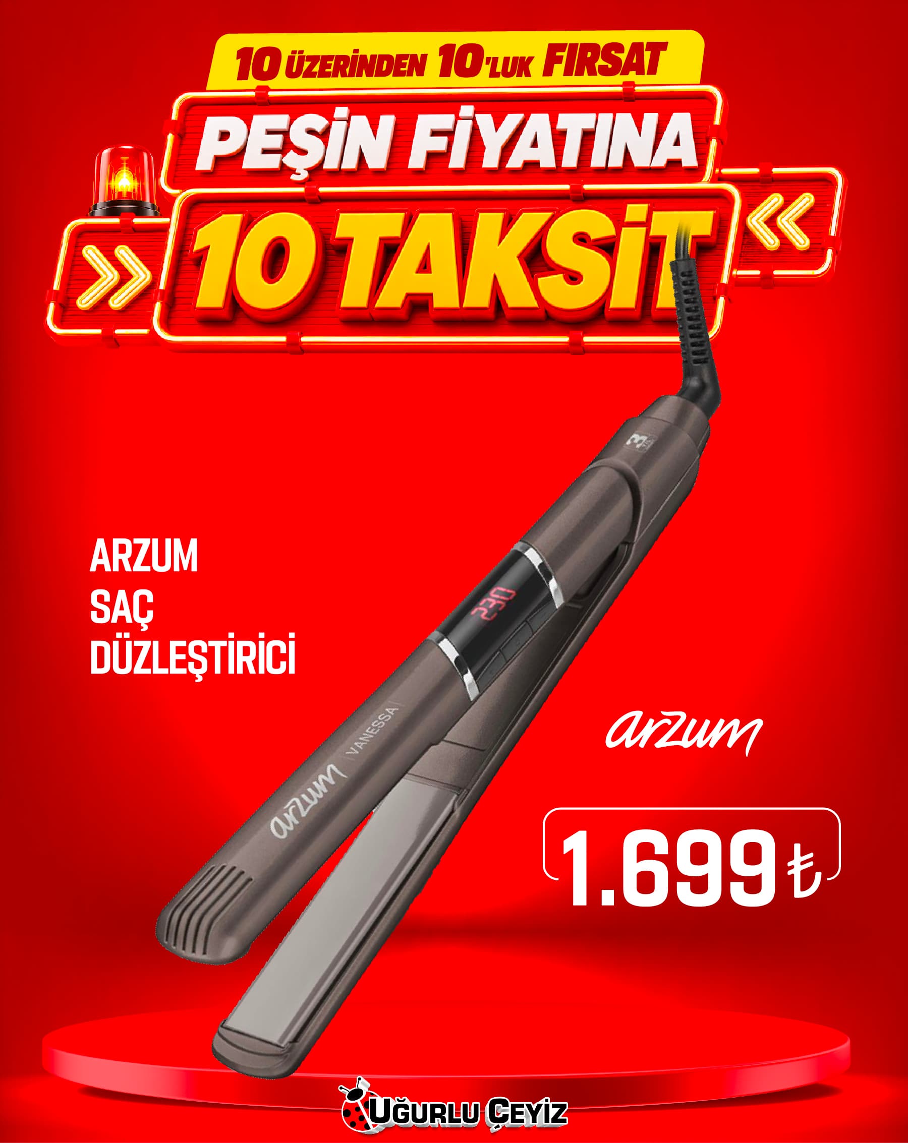 Arzum Saç Düzleştirici Vanessa Ar 5021 Vizon