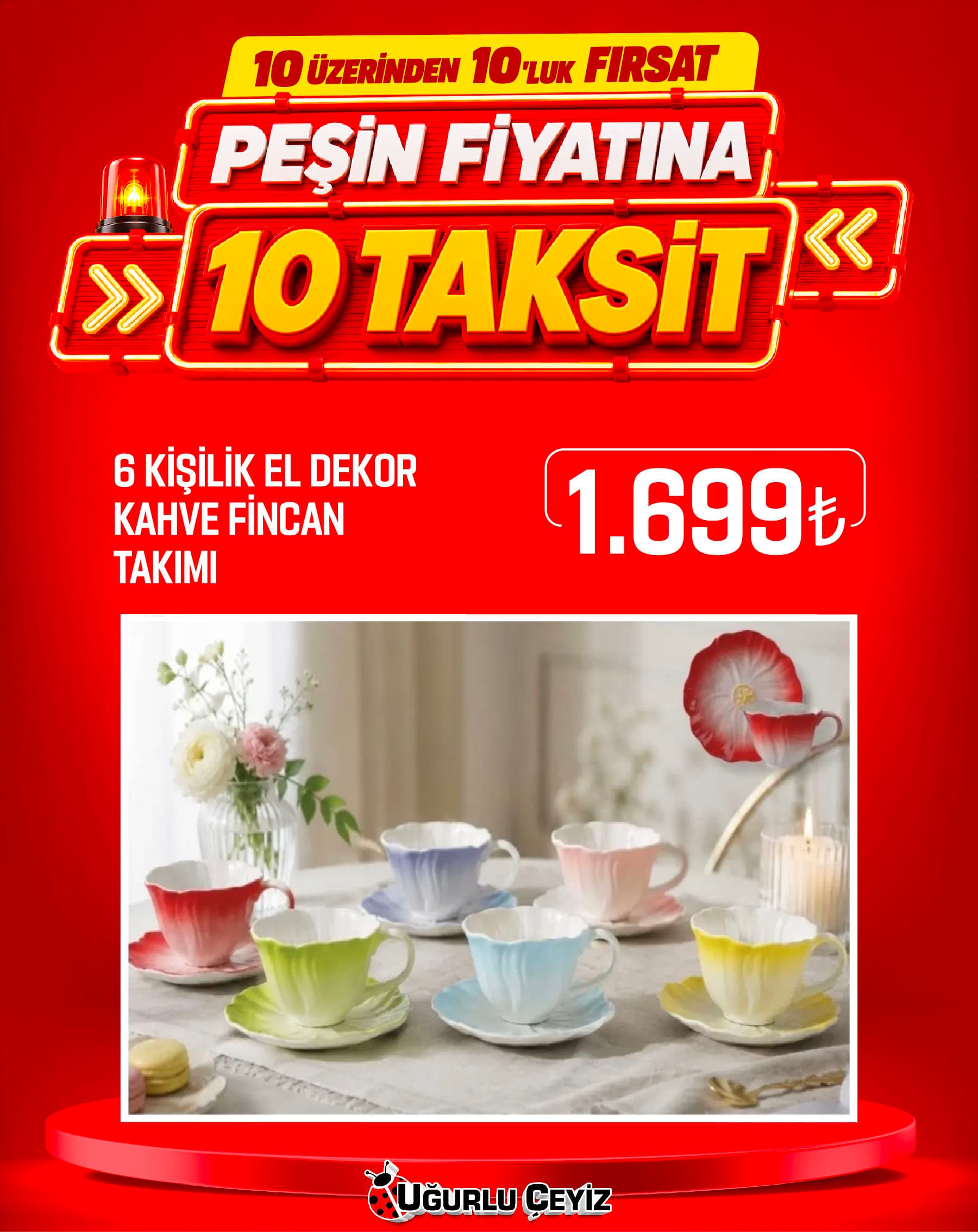 Dubai Kahve Fincan Takımı Porselen Lotus Tr 7217