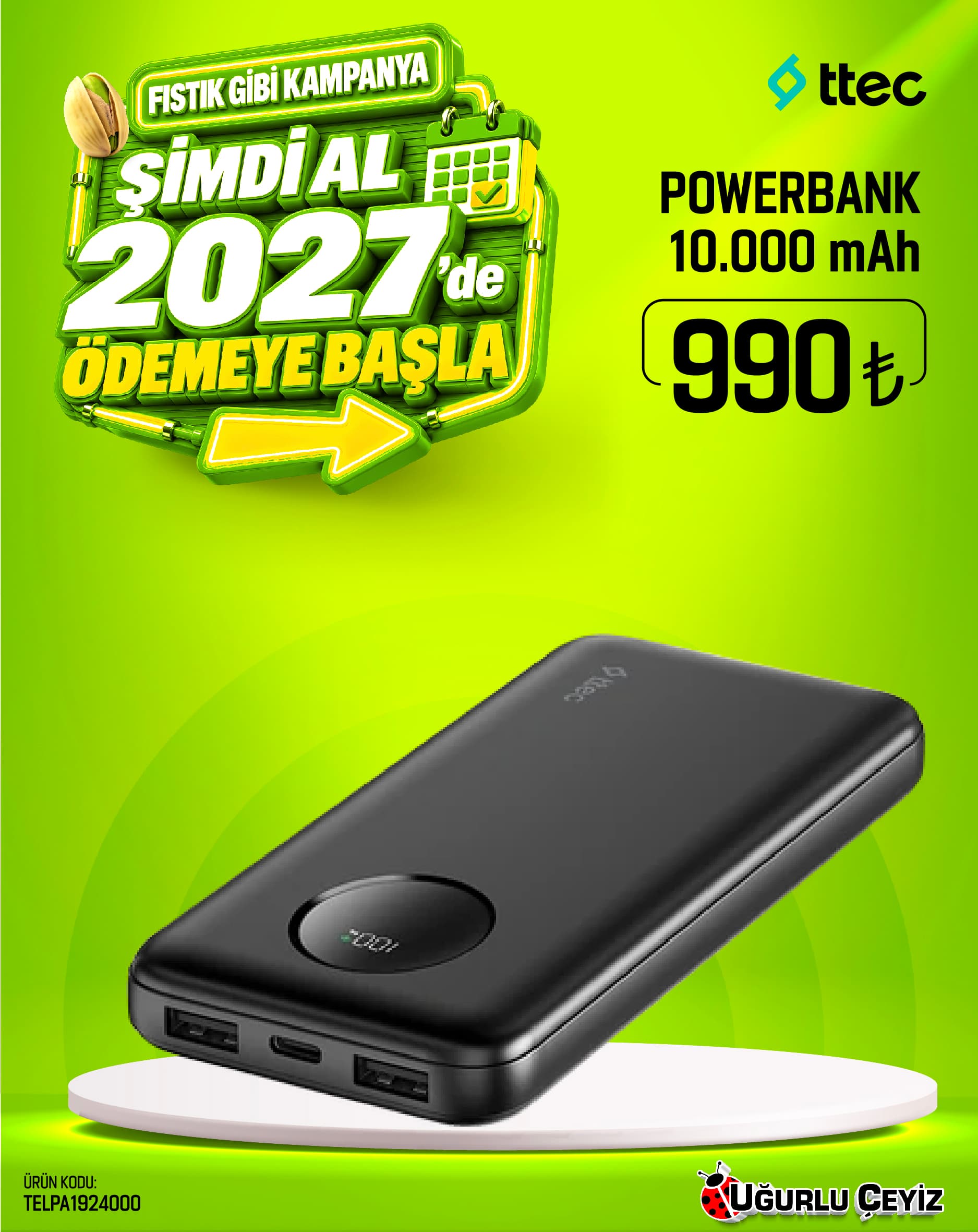 Ttec Powerbank 2BB282S 10000 MAH