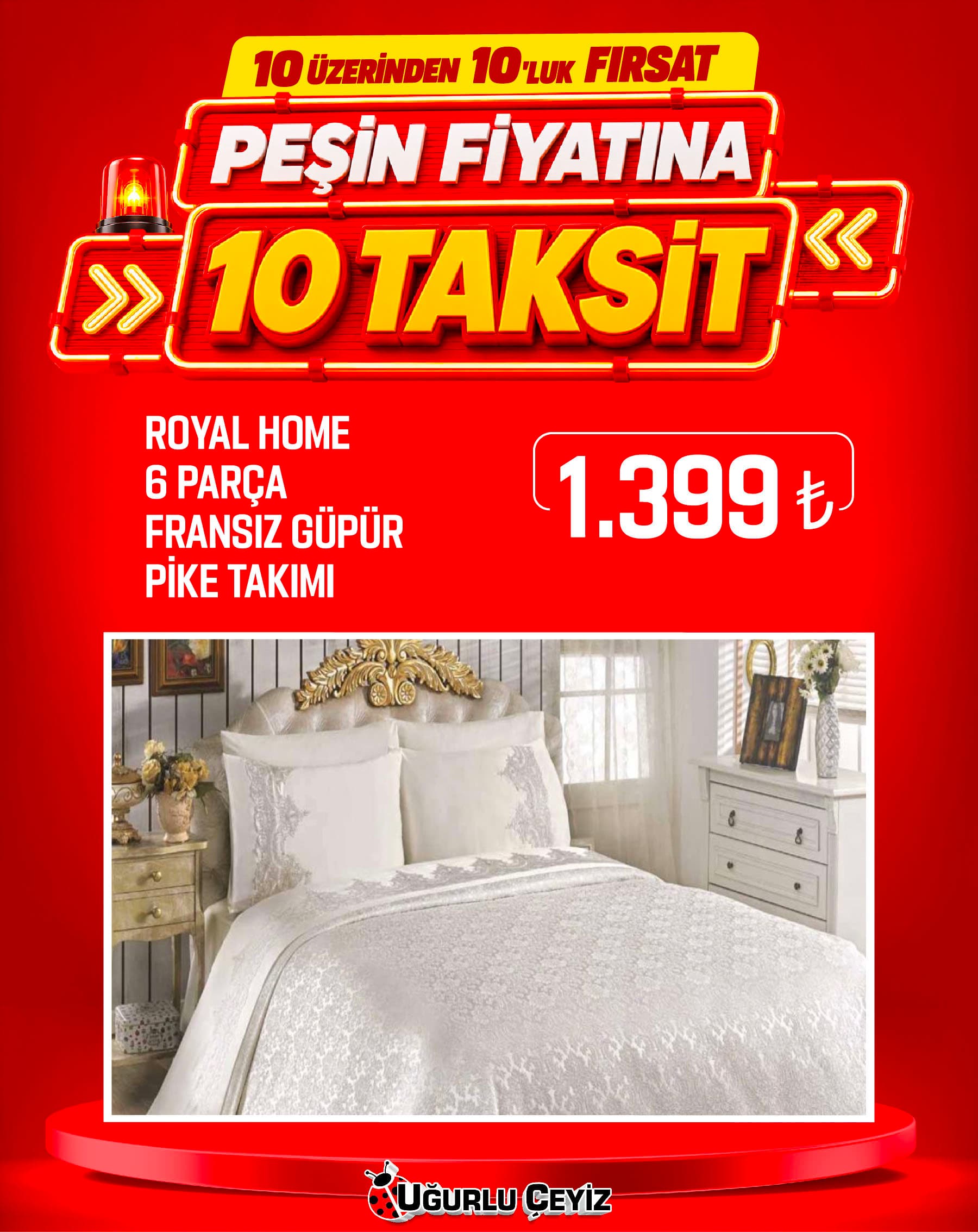Katamo Pike Takımı Fransiz 6 Parça Ruya Krem
