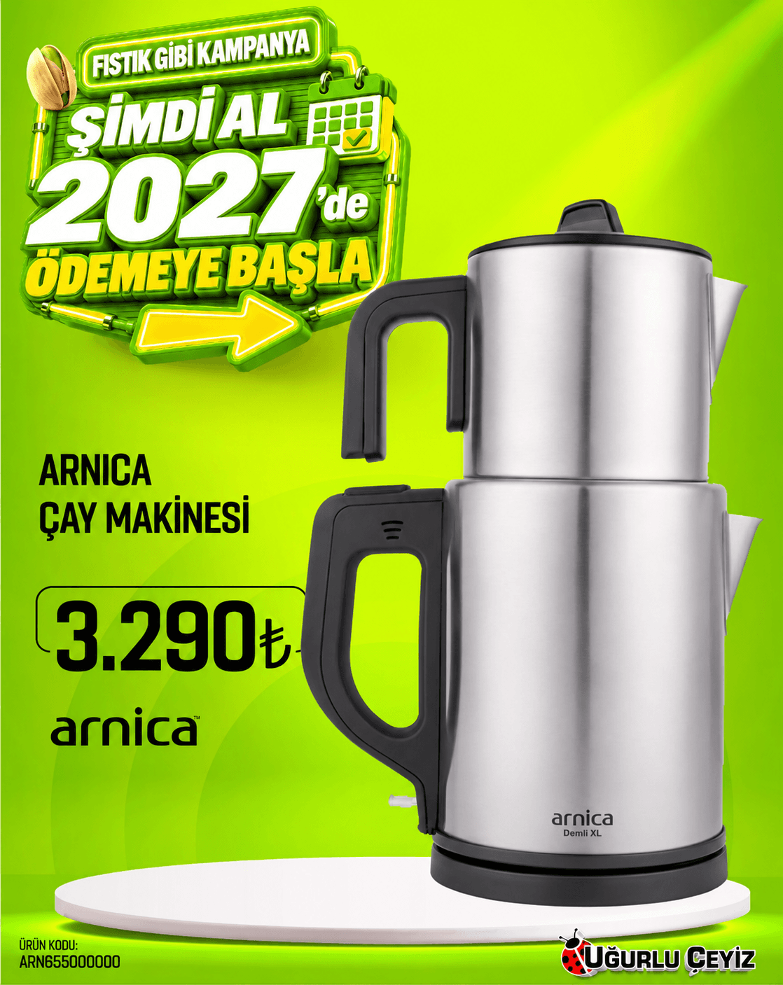 Arnica XL İnox Çay Makinesi Demli IH33281