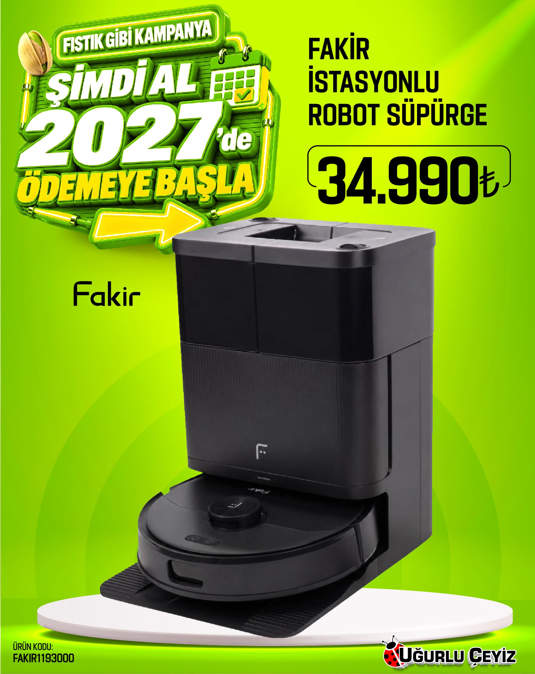 Fakir Robert İstasyonlu Akıllı Robot Süpürge RS840 Plus