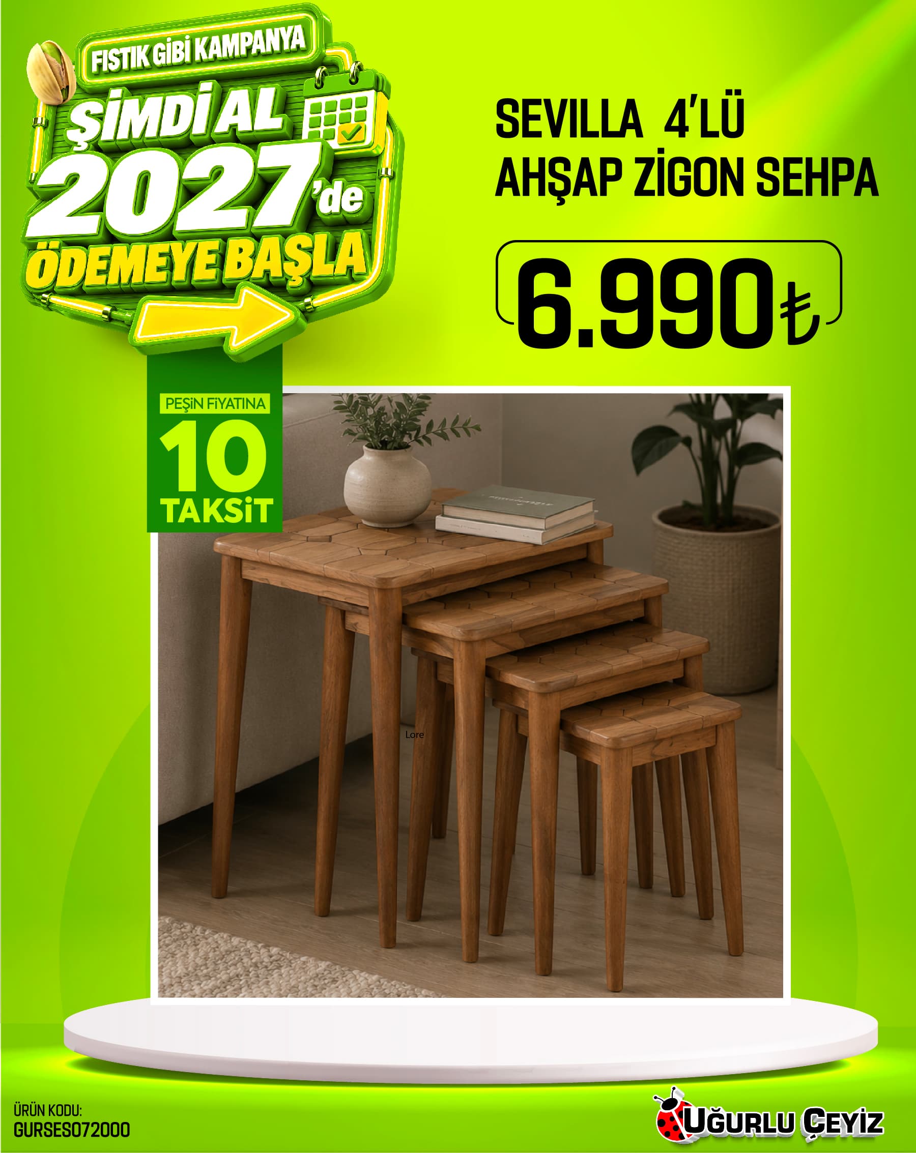 Gürses Zigon Sehpa Sevilla Ceviz 21