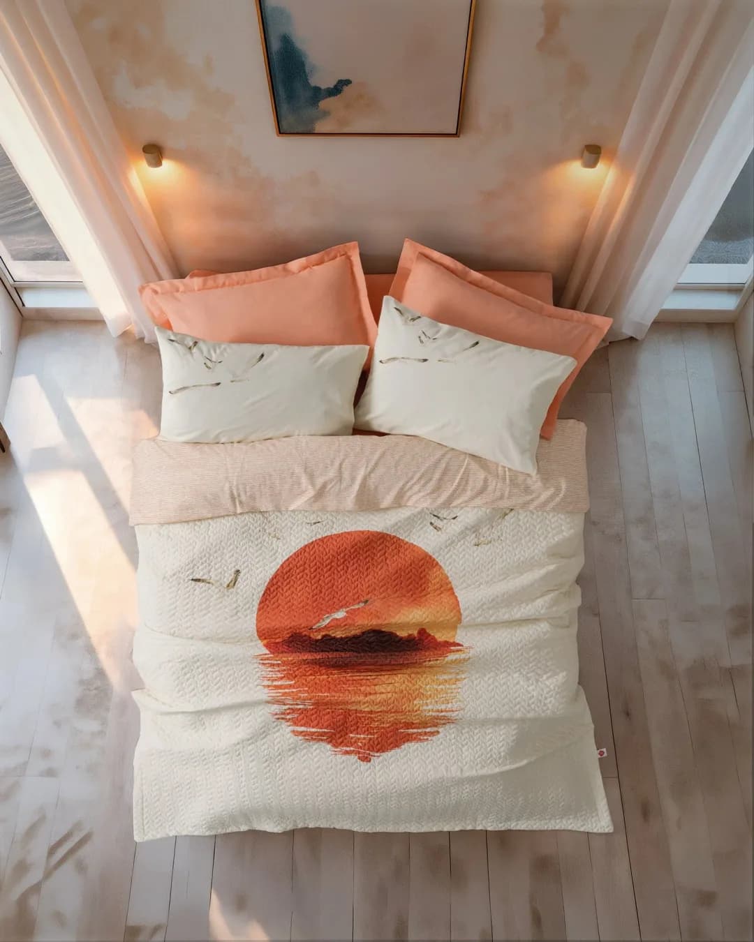 Cotton Box Complete Set Tek Kişilik Maritime Ranforce Sunset Somon - 1. görsel