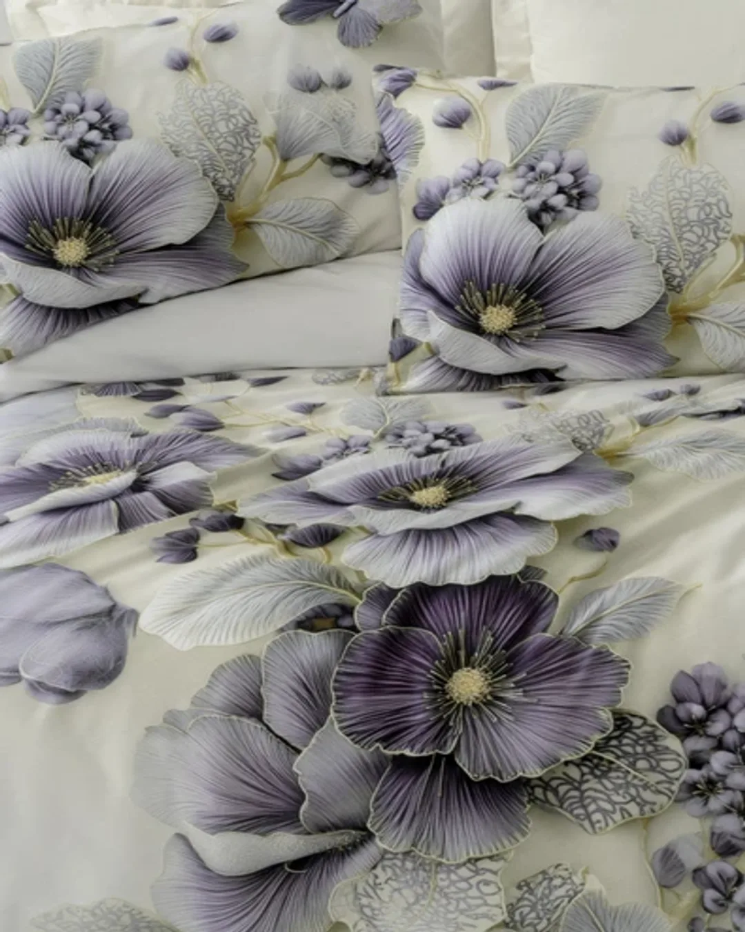 Cotton Box Nevresim Takımı Çift Kişilik 3D Flower Nayra Krem