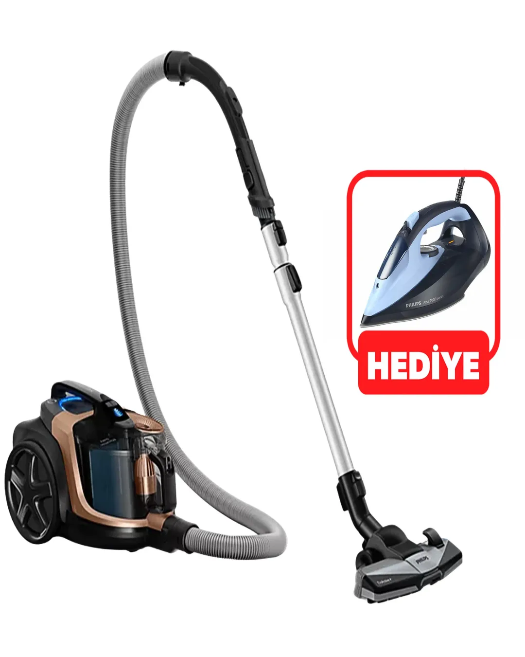 Philips XB7151 Toz Torbasız Süpürge ve DST7041/20 Ütü Hediyeli Set