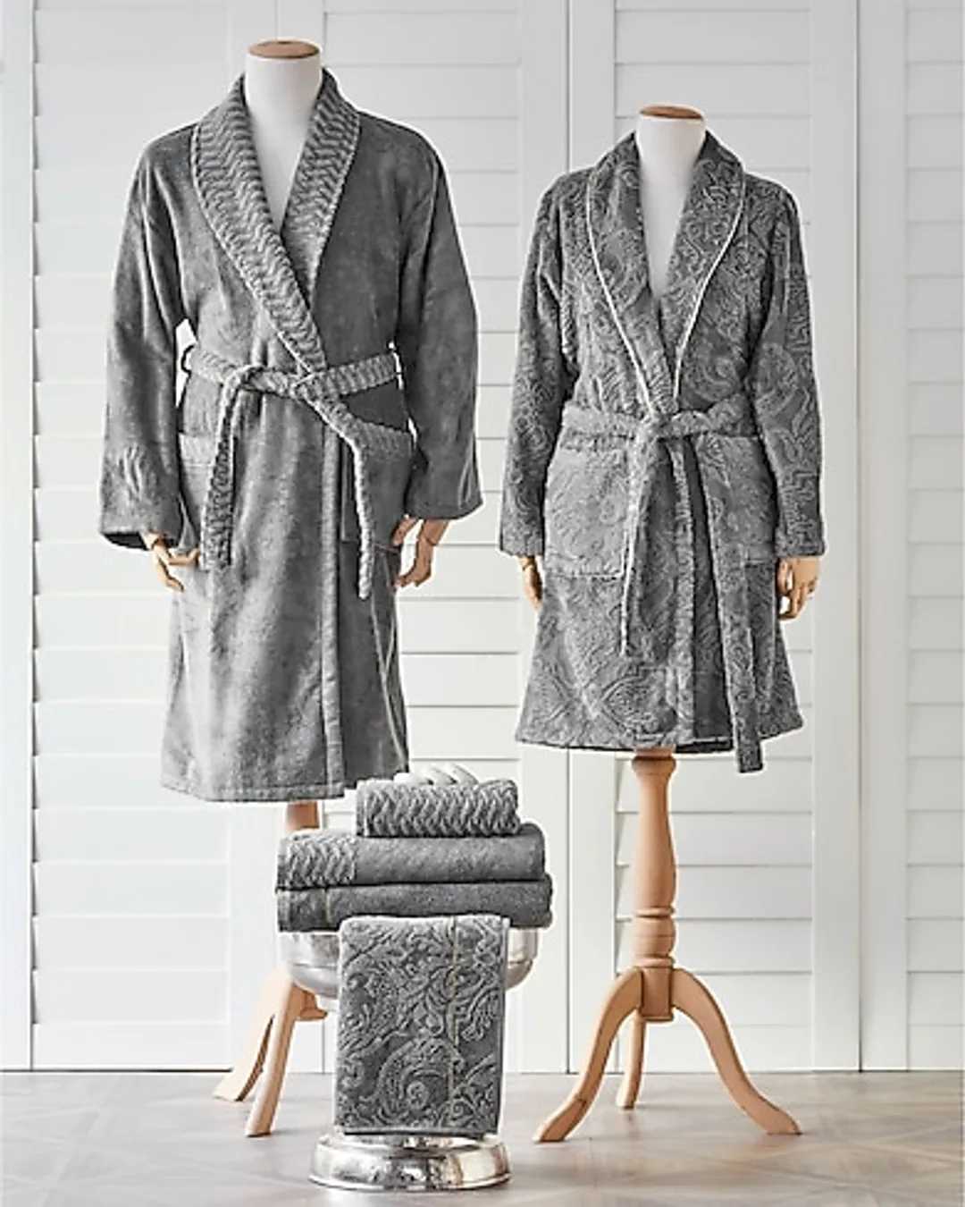 Karacahome Bornoz Set 6 Prc Antrasit Krem