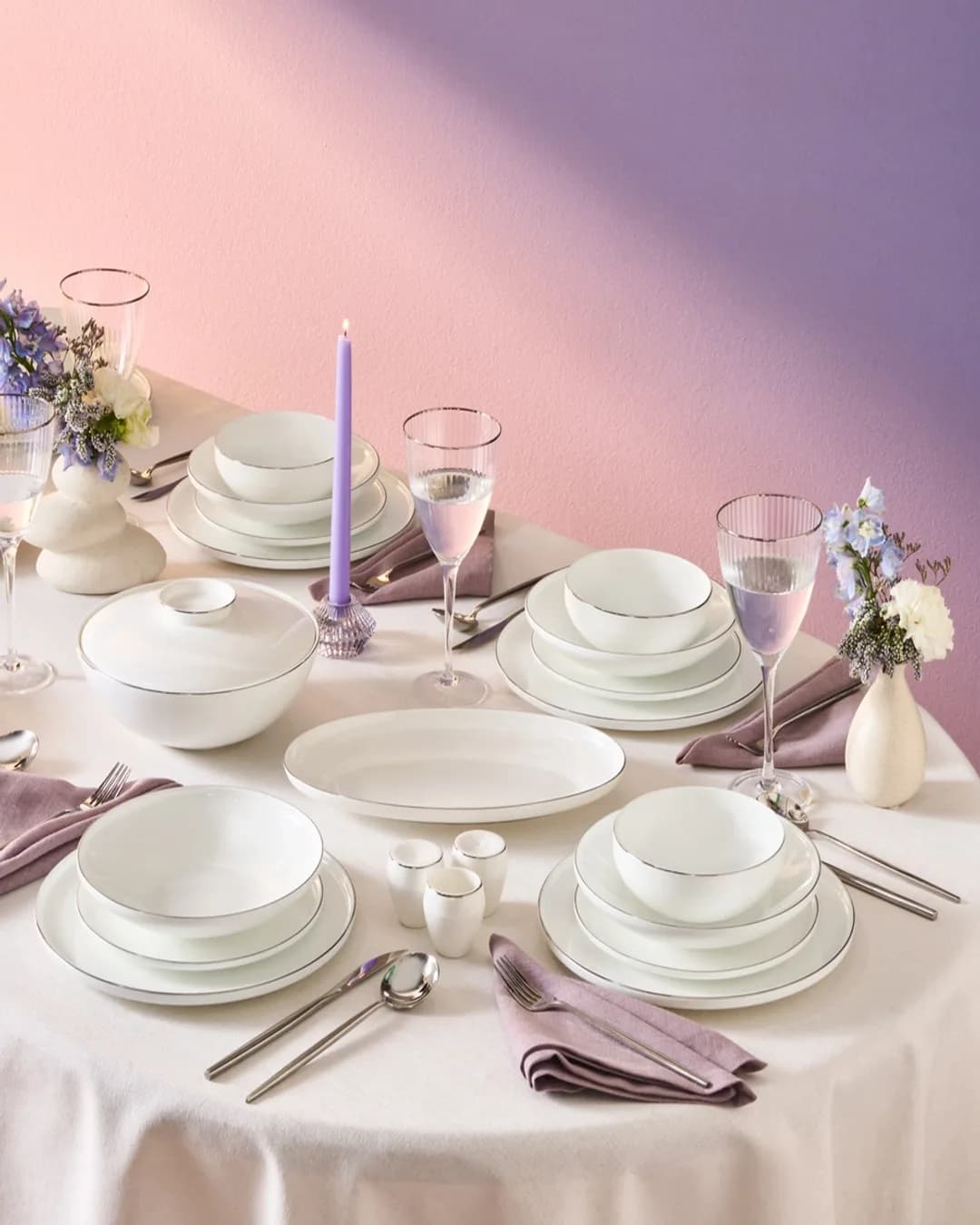 Karaca Yemek Takımı 55 Parça Fine Bone New Meridian