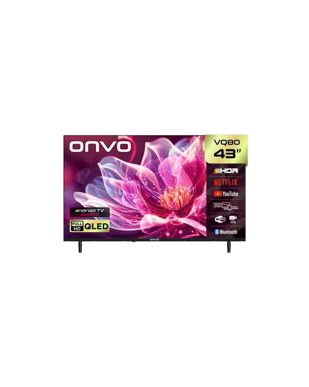Onvo 43 İnç 109 Ekran Smart LED TV 43VQ80F2FA Televizyon - 1. görsel