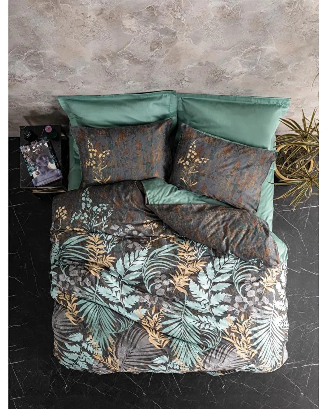 Cotton Box Çift Kişilik Uyku Seti Saten Clorasa Mint