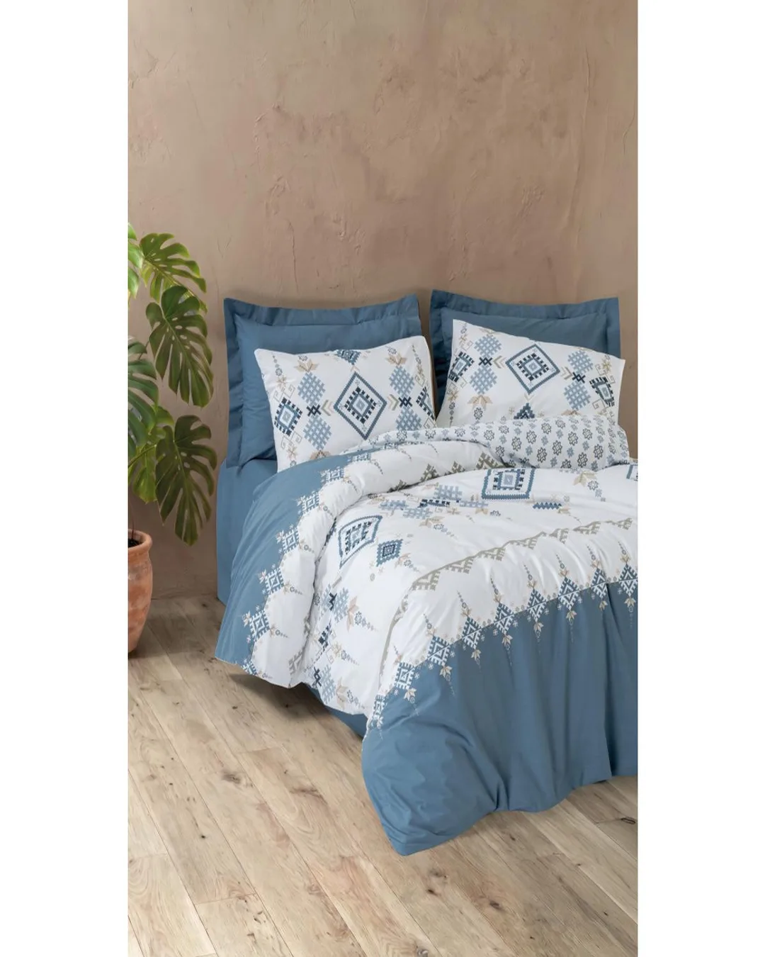 Cotton Box Uyku Seti Cift Kisilik Bohem Rnf Talora Indigo