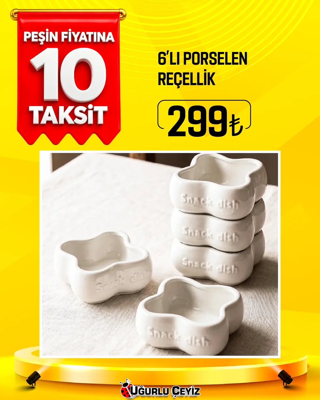 Perotti Recellık Sosluk 6 LI Porselen Snack Dısh 1301060044