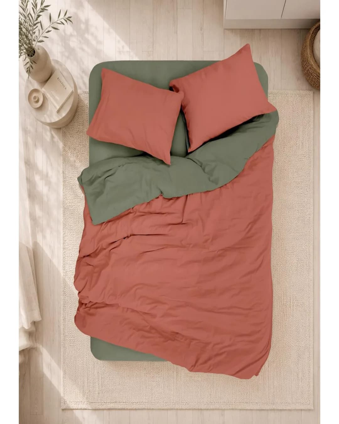 Cotton Box Nevresim Takimi Tek Kisilik Cb Plain Rnf Kiremit Haki