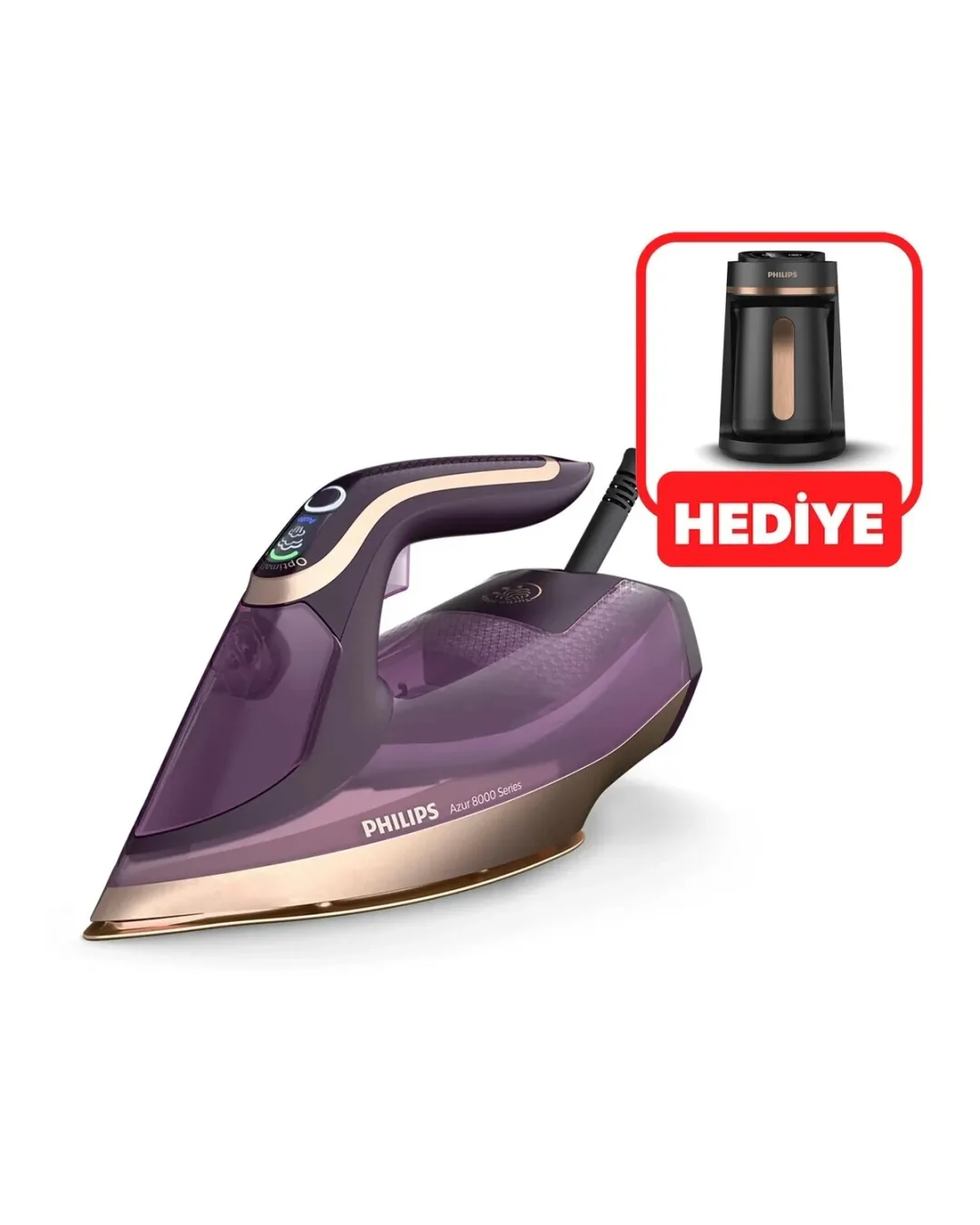 Philips Ütü Buharlı Azur Dst 8040 30 + Philips Turk Kahve Makinesi Hda 150 60 Hediyeli