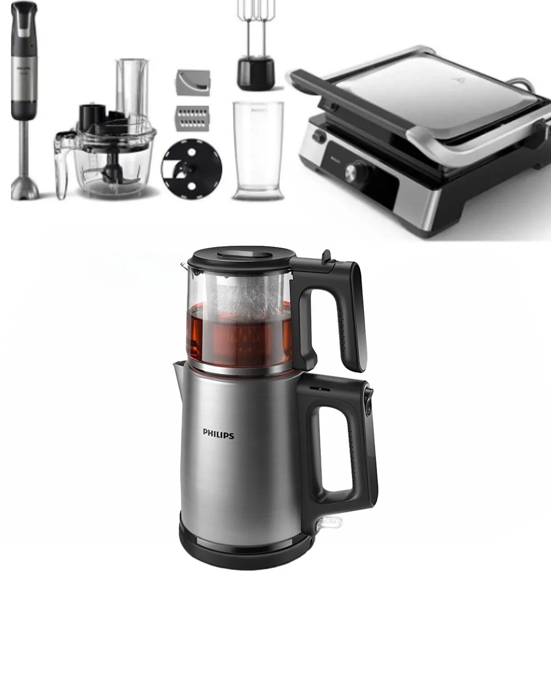 Philips HD6301/90 Tost Makinesi + HD7350 Çay Makinesi + HR2695/01 Blender Seti